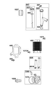 Lubrication Group Diagram and Parts List for 49T877-0014-B5 400000 - 699999 Briggs and Stratton Engine